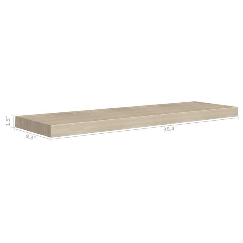 Zyno Floating Wall Shelf, 35 Inch, Oak Brown MDF Body