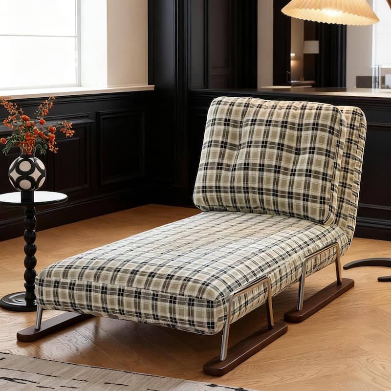 JASIWAY Checkered 4-in-1 Sleeper Sofa Chair Bed for Small Spaces