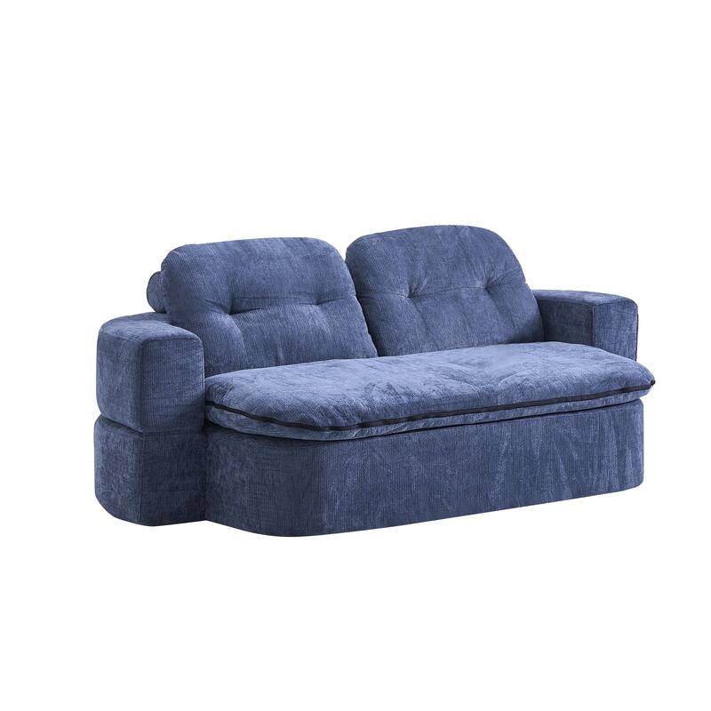 Foldable Sleeper Sofa Bed Convertible Sofa with Hidden Quilt and Large Pillows, Living Room Loveseat Sofa, Modern Floor Sofa