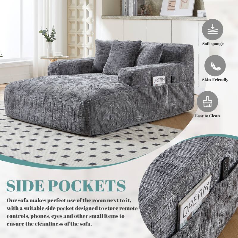 Futon Sofa Bed,3-in-1 Multi-Functional Corduroy Sleeper Couch Pull-Out Bed,Adjustable Backrest and Pillows,Convertible Sofa Bed