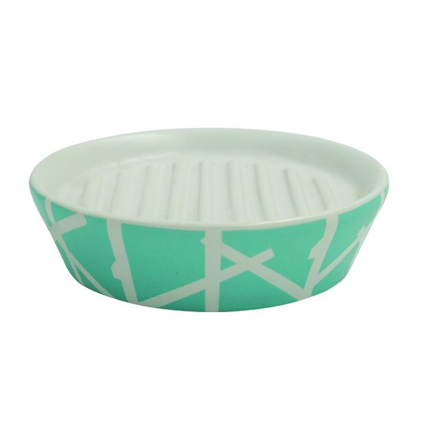 4-Piece Bathroom Accessories Set MSV France Tree Turquoise