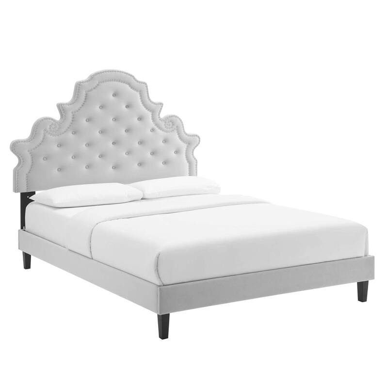 Gwyneth Tufted Performance Velvet Full Platform Bed