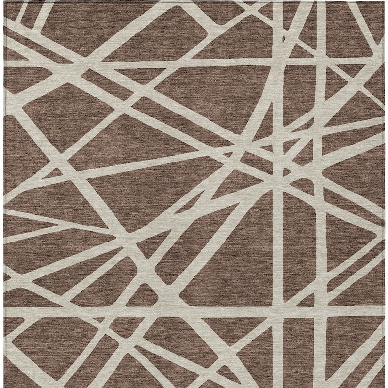 HomeRoots Geometric Transitional Rectangle Outdoor Rug