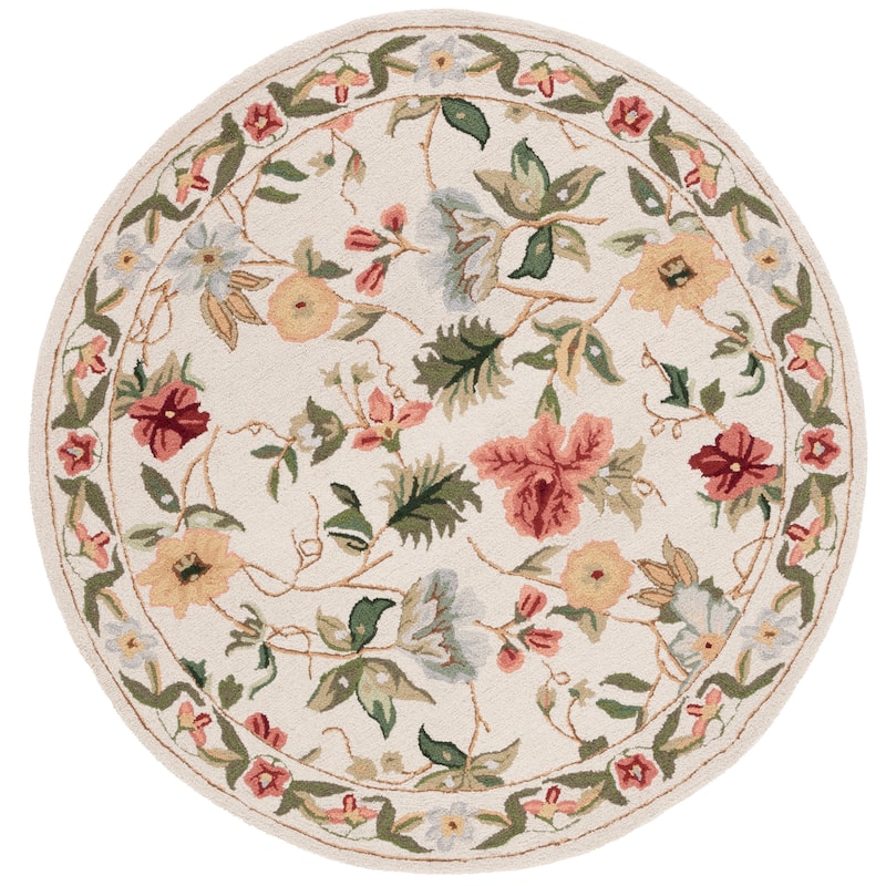 SAFAVIEH Handmade Chelsea Rubi French Country Floral Wool Rug