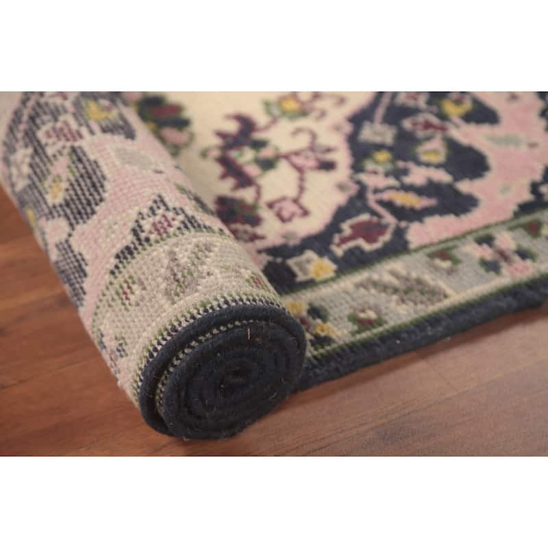 Pink Heriz Serapi Oriental Runner Rug Wool Carpet - 2'7"x 7'11"