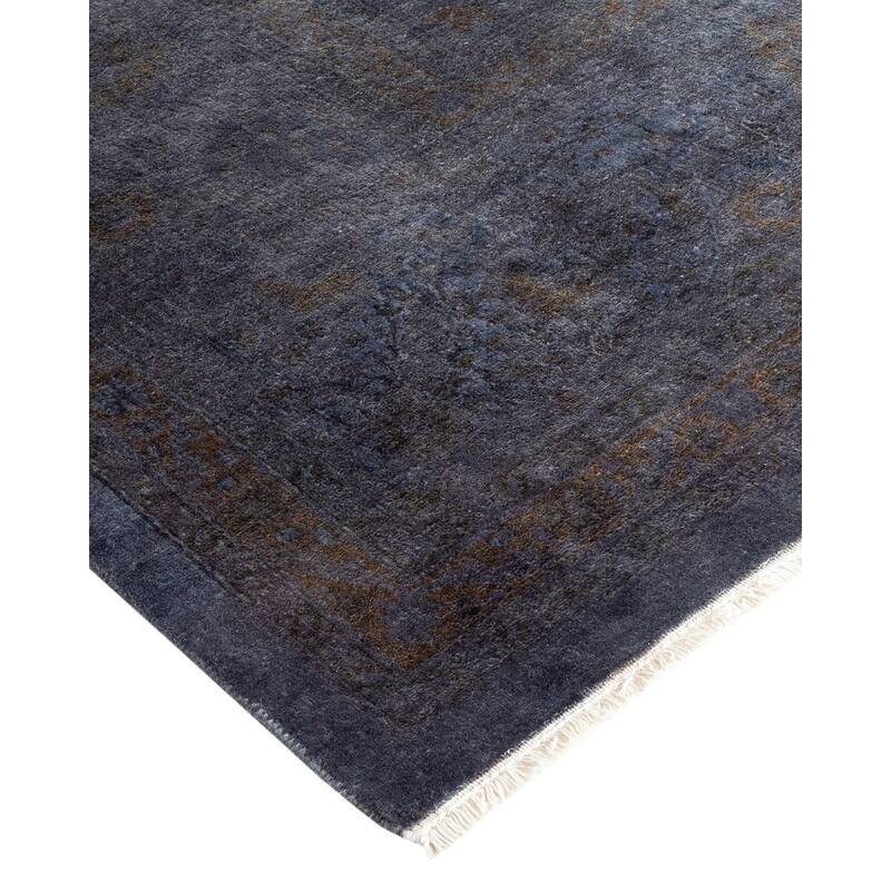Overton Hand Knotted Wool Vintage Inspired Modern Contemporary Overdyed Purple Area Rug - 8' 1" x 10' 1"