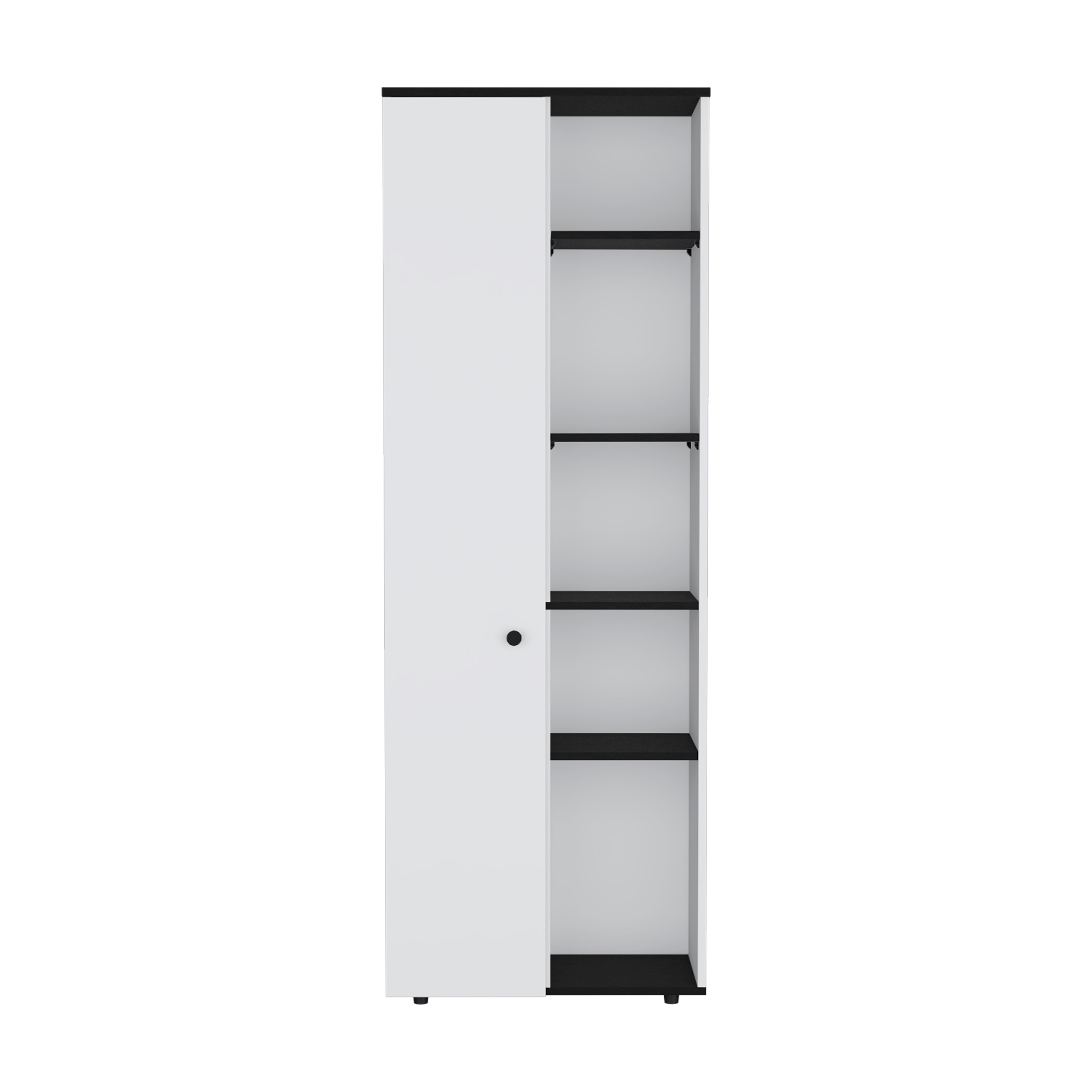Kitchen Pantry Storage Cabinet With And Five Interior And Exterior Shelves