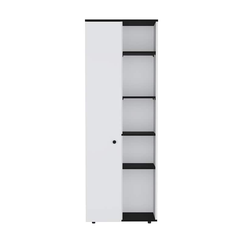 Kitchen Pantry Storage Cabinet With and Five Interior and Exterior Shelves
