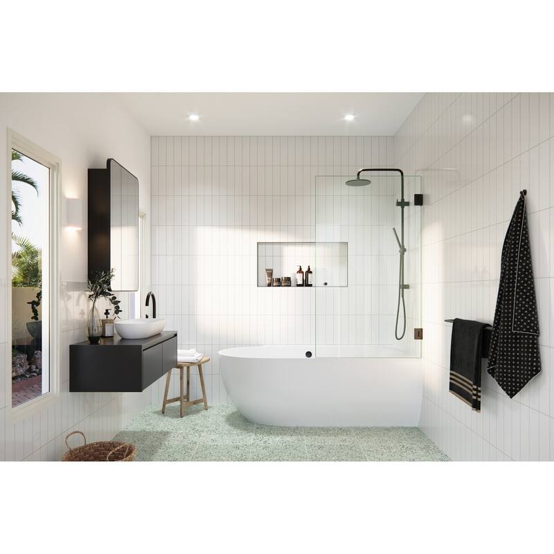 Glass Warehouse GW-B-DO-34 Albedo 58" High x 34" Wide Hinged Frameless