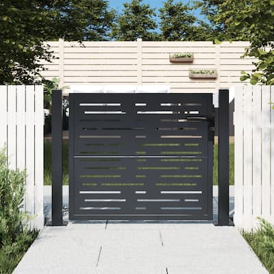 vidaXL Garden Gate Anthracite Steel Square Design