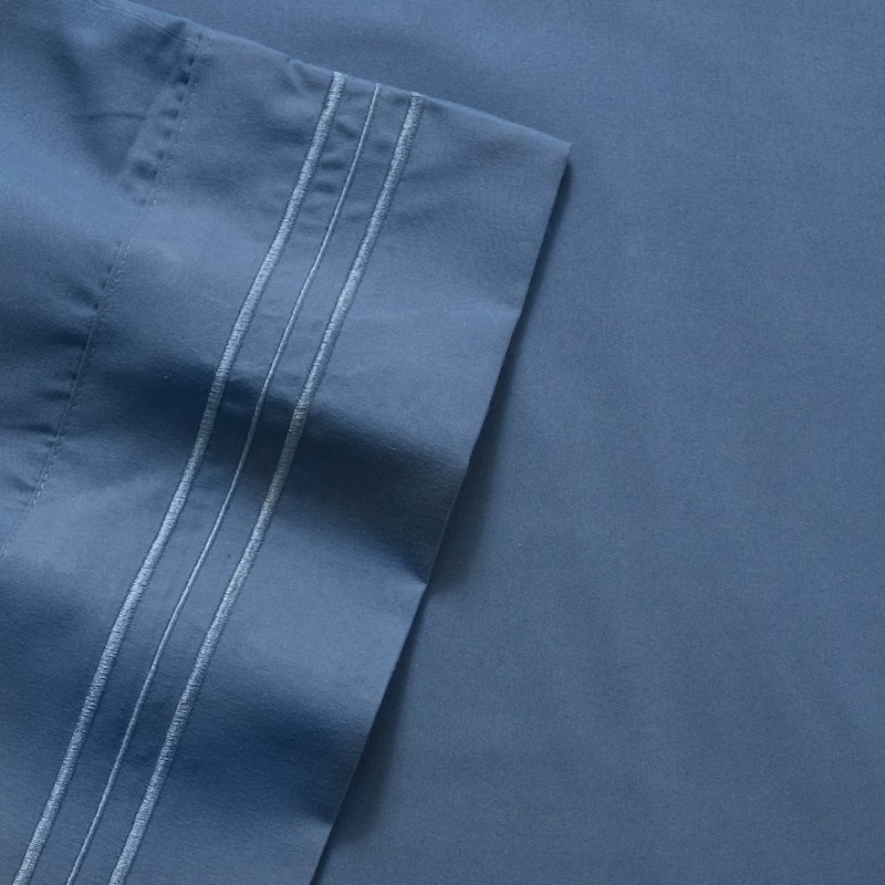 Sweet Home Collection Deep Pocket Soft Microfiber 4-Piece Solid Color Bed Sheet Set - Twin - Denim