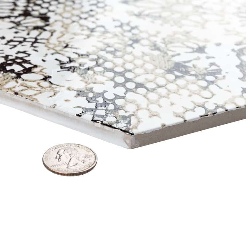 Merola Tile Inedita Hex White 9-7/8" x 11-1/4" Porcelain Floor and Wall Tile