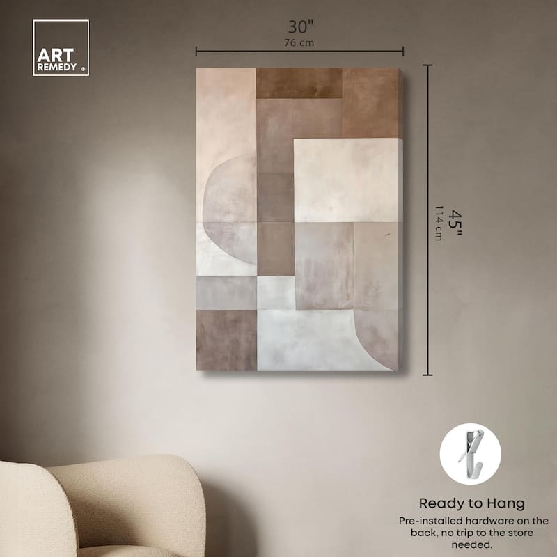Neutral Tone Blocks II Canvas by Art Remedy, Gallery Wrapped
