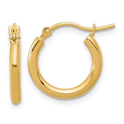 Curata 14k Yellow Gold Polished Hoop Earrings - 15x15mm