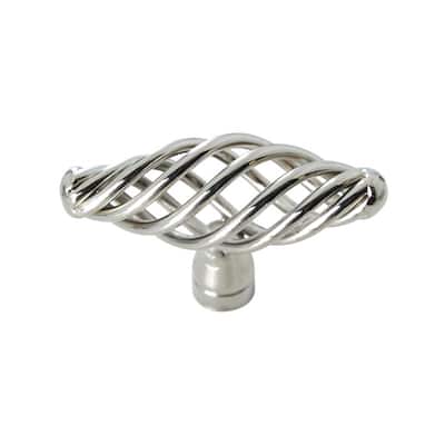Utopia Alley Aire Cabinet Ring Pull Knob - Vintage Cabinet Hardware with Hand Finished Polished Nickel, Pull Knobs 2.4"