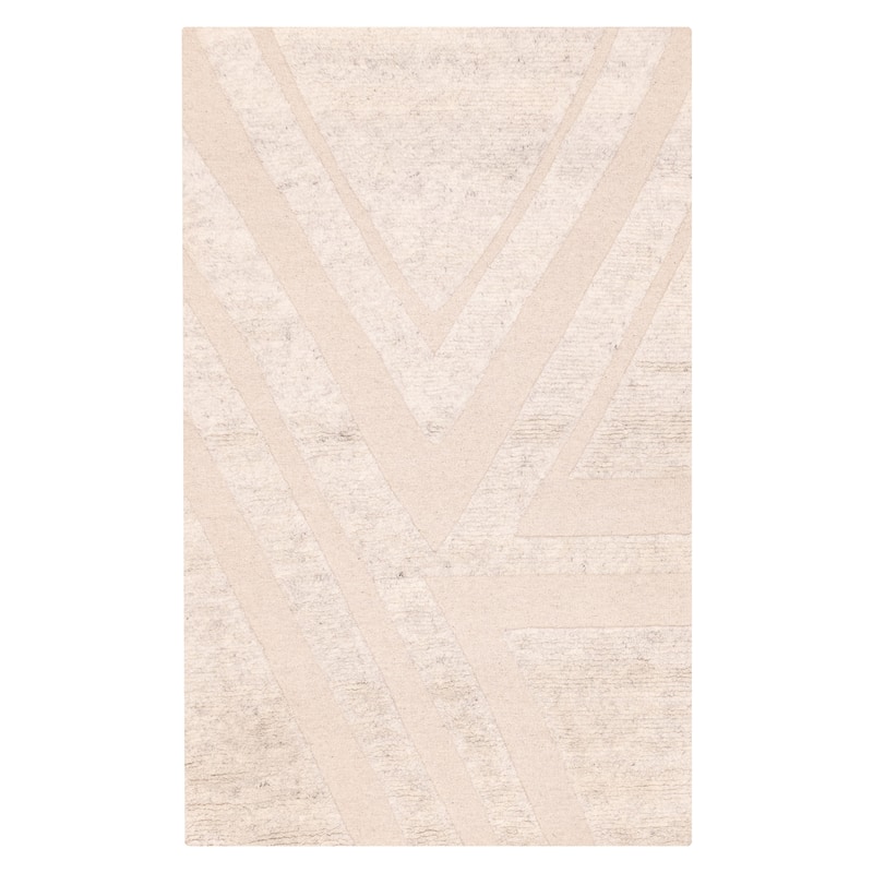 ECARPETGALLERY Hand-knotted Tangier Light Grey Wool Rug - 4'11 x 8'0