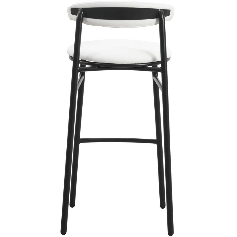 Polyster Bar Stool in Black Stainless Steel Lume Series by LeisureMod
