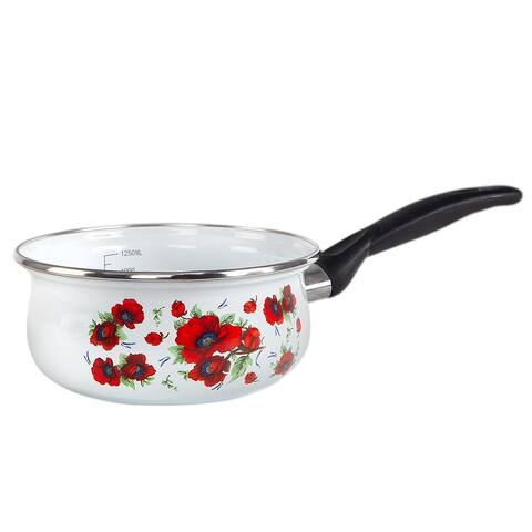 STP Goods Poppies Enameled Saucepan