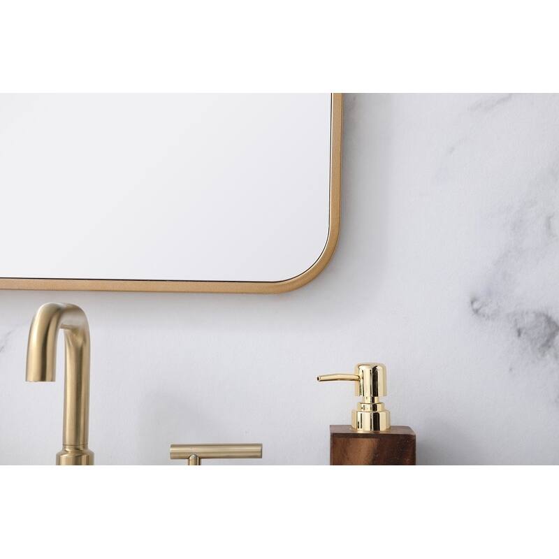 Ezra Soft Corner Metal Rectangular Mirror