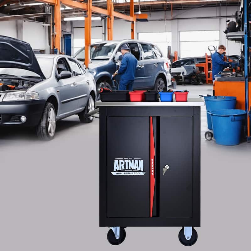Double-Door Clapboardl Multi-Function Tool Cart