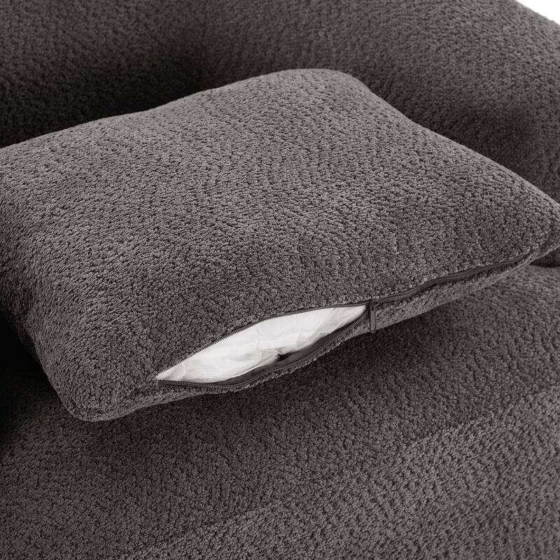 360 Swivel Upholstered Barrel Sofa Chair