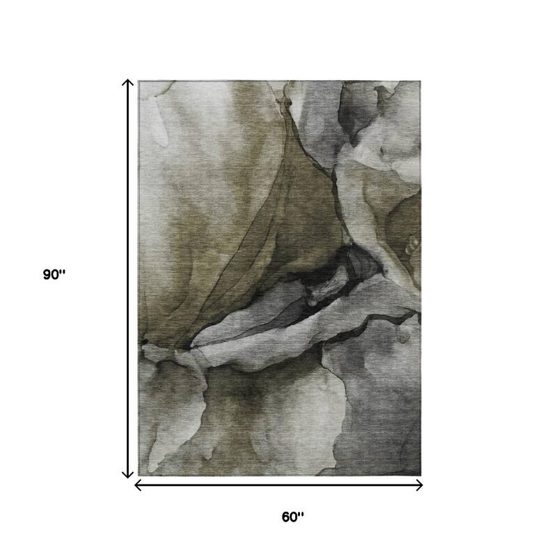 HomeRoots Abstract Transitional Rectangle Outdoor Rug