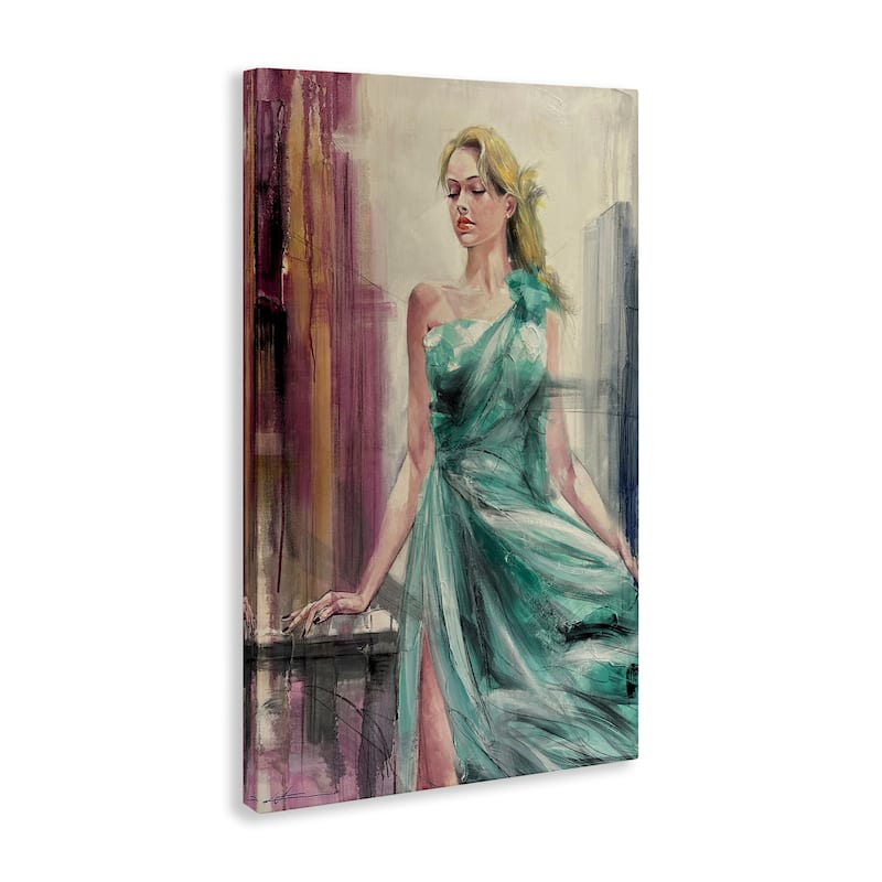 Stupell Elegant Blonde in Dress Canvas Wall Art Design By Lucille Lee