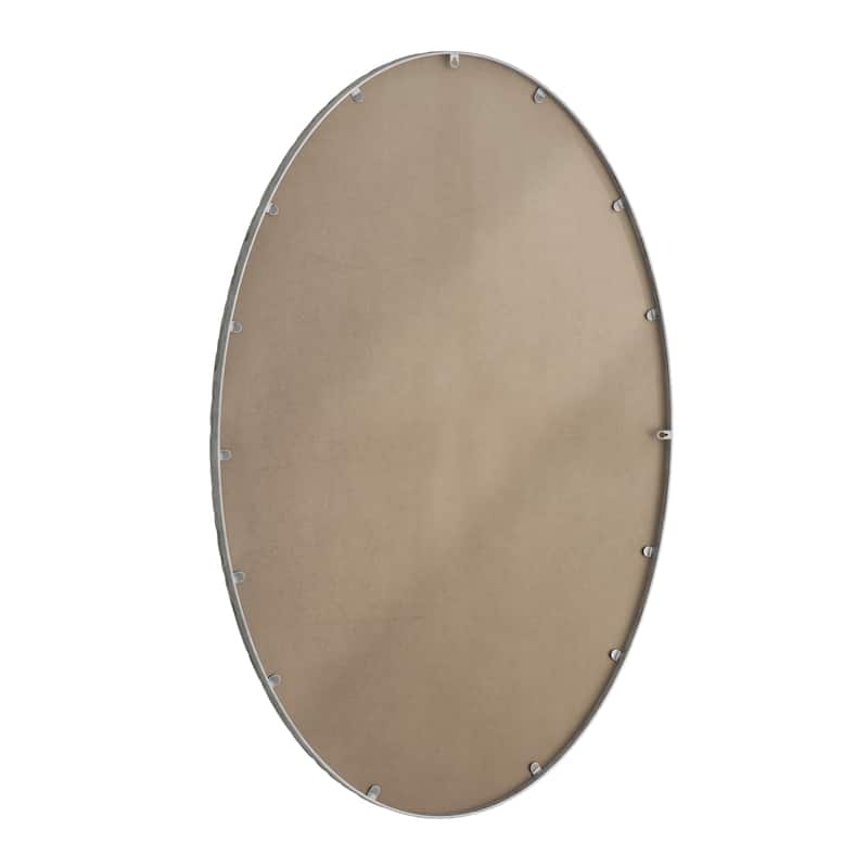 Iron Art Oval Retro Mirror - Antique Effect, Silver, Wall Hanging - Silver