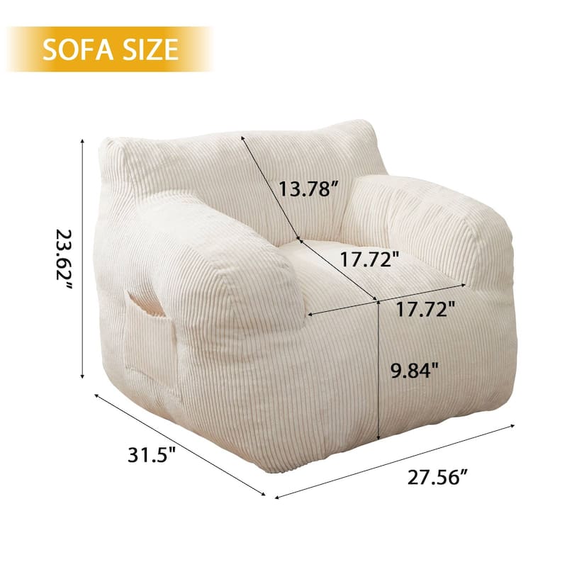 Medium Corduroy Bean Bag Chair