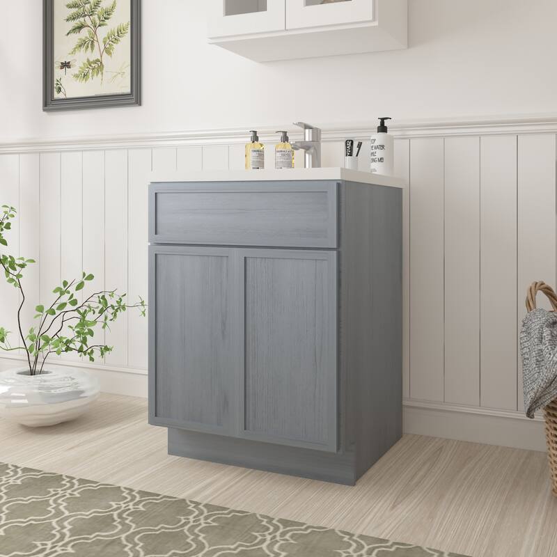 Vanity Art 24" Freestanding Single Base Storage Cabinet with Soft Close Doors