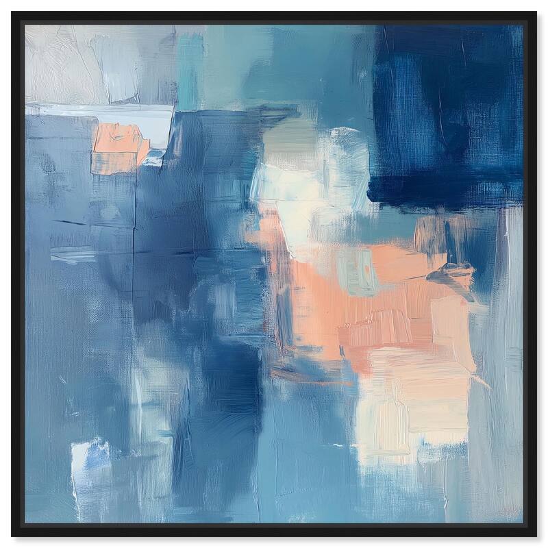 Whispering Blue II Canvas by Art Remedy - Black - 30" x 30"