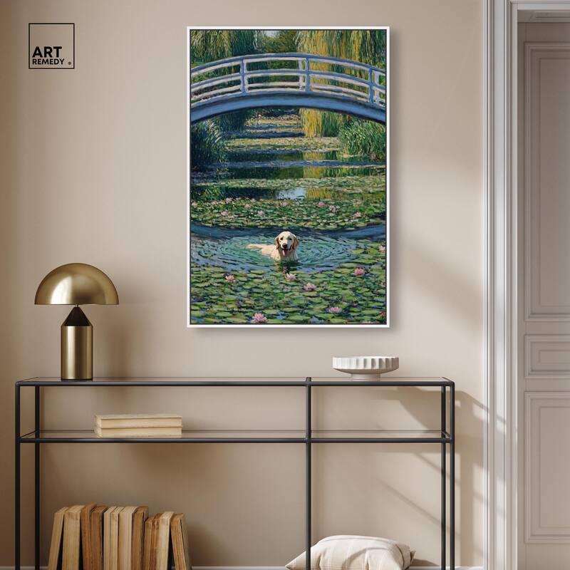 The Pond Under the Bridge Canvas by Art Remedy
