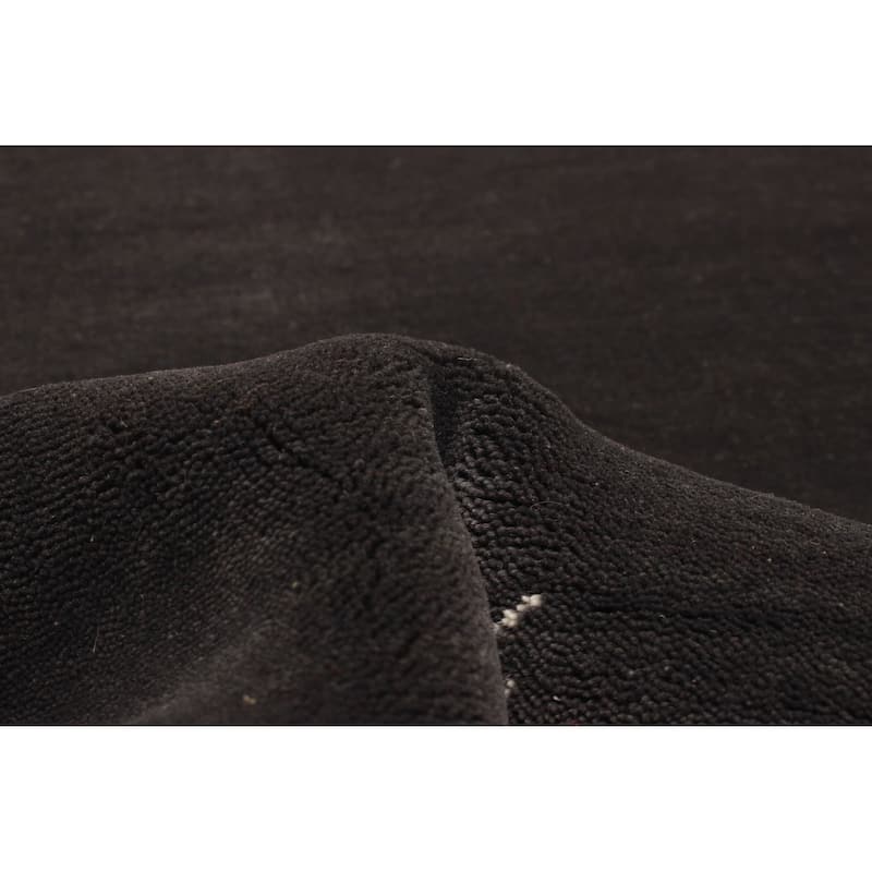 Kashkuli Gabbeh Charcoal Rug 3'10" x 3'11" - 3'10 x 3'11