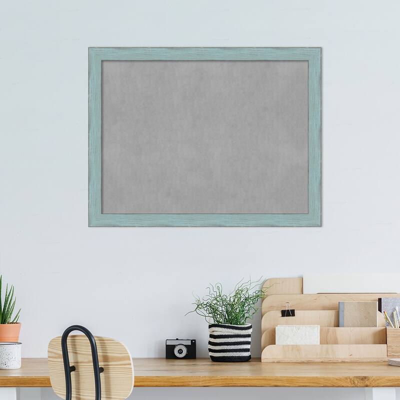 Framed Magnetic Board, Sky Blue Rustic