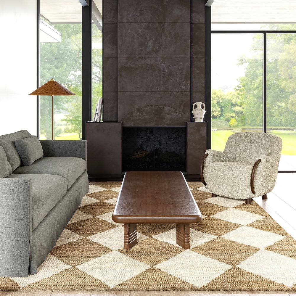 Louie Diamond Checkerboard Jute Area Rug