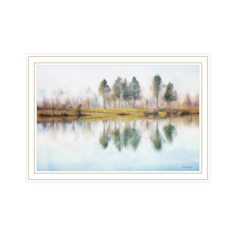 TrendyDecor4U "Lake Reflections" Framed Print Wall Art - White