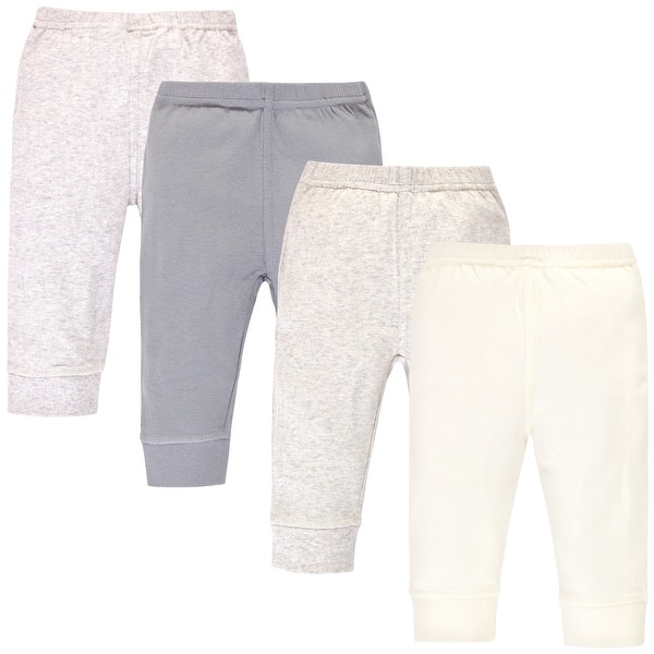 slide 1 of 1, Touched by Nature Toddler Organic Cotton Pants 4pk, Heather Gray Oatmeal 2T - Heather Gray Oatmeal