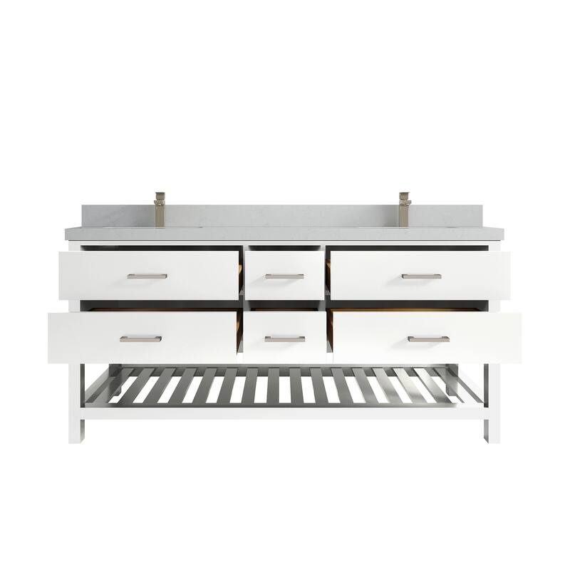 Willow Collections 72 in. W x 22 in. D Parker Double Sink Bathroom Vanity with Countertop