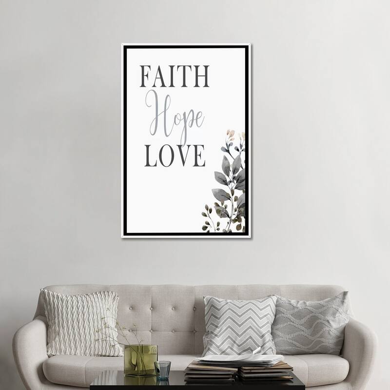 iCanvas "Faith Hope Love" by Kimberly Allen Framed