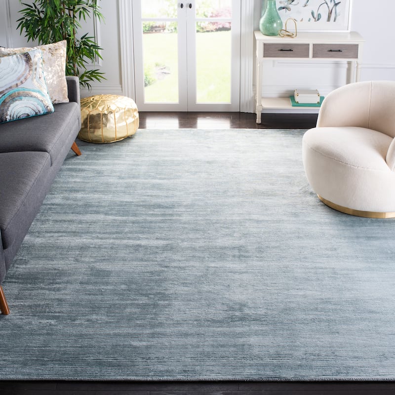 SAFAVIEH Handmade Mirage Pavlina Modern Abstract Viscose Rug - 10' x 14' - Blue