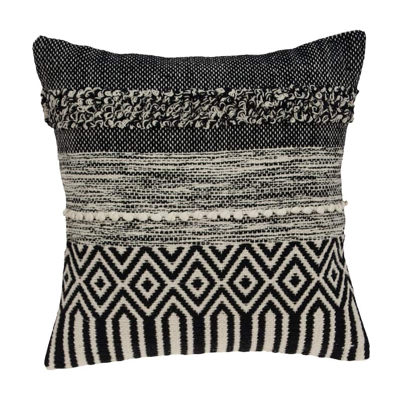 Parkland Collection Abali Transitional Black and White Pillow Cover