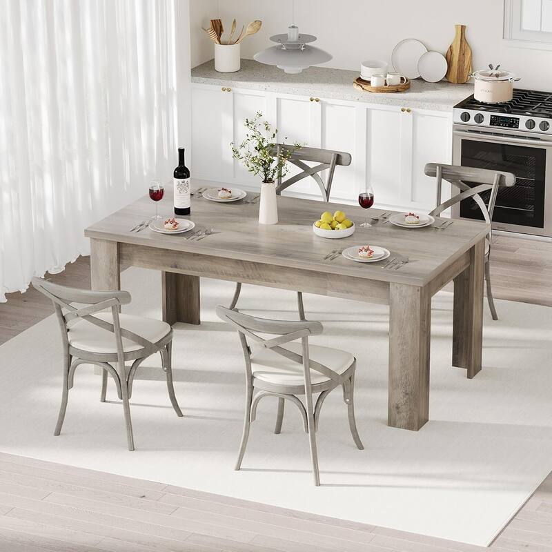 63"L Kitchen Dining Room Table for 4-6 Dining Room, Kitchen, Living Room (Only Table)