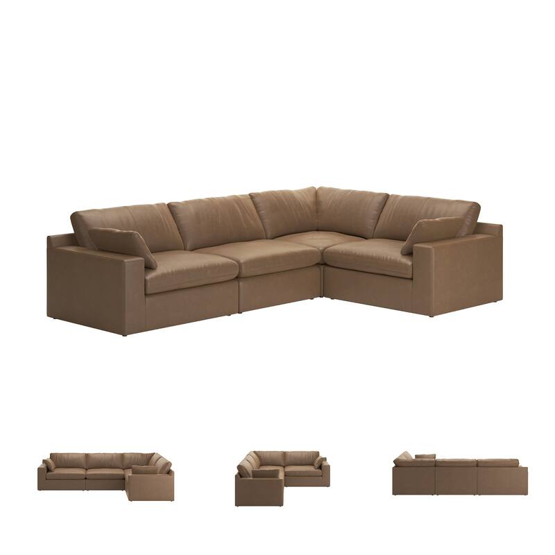 Signature Design by Ashley Emilia Brown 4-Piece Sectional - 130" W x 90" D x 36" H