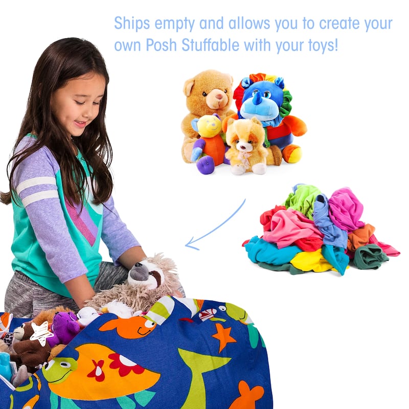 Kids' Stuffed Animal Storage Bean Bag Chair Cover or Toy Organizer