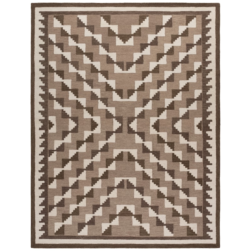 SAFAVIEH Handmade Kenya Ailbhe Wool Rug - 9' x 12' - Brown/Ivory