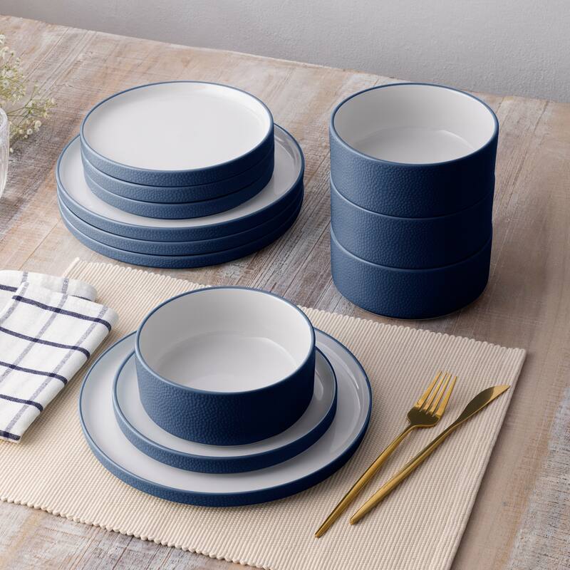 Noritake Colortex Stone 12-Piece Stax Dinnerware Set, Service For 4