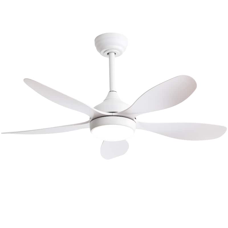 42 Inch Ceiling Fan with Light and Remote Cotnrol 6 Speeds DC Reversible Motor - White