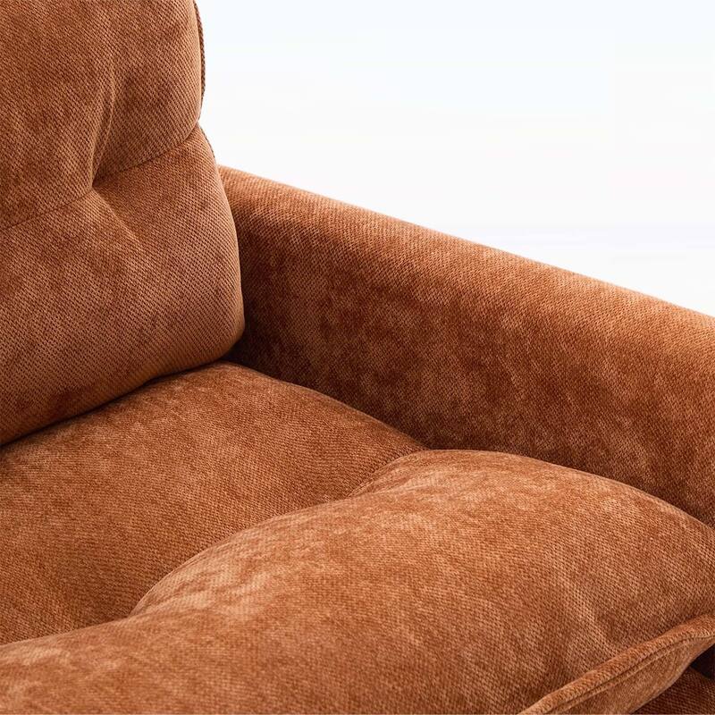 Modern Swivel Barrel Chair with Thick Padding,Metal Base,for Living Room and Bedroom