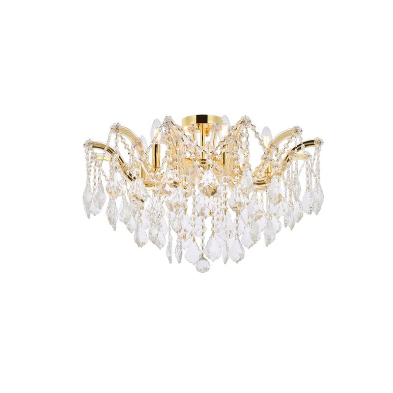 Fleur Illumination Flush Mount D:24in H:17.5in Lt:6 Gold Finish