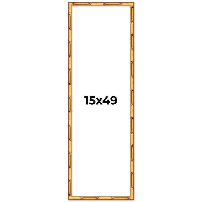 15x49 Frame Gold Bamboo Picture Frame Modern Photo Frame Includes UV Acrylic Shatter Guard Front Acid Free Foam Backing Board